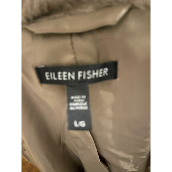 EILEEN FISHER Sheared Suri Alpaca Notched Collar Car Coat 3/4 Length‎ - Picture 4 of 10